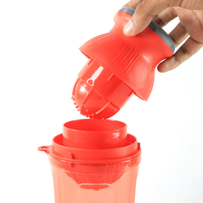 Wukusy Supermom Handheld Manual Juicer for home use, compact kitchen tool for fresh juice extraction, black color with ergonomic design