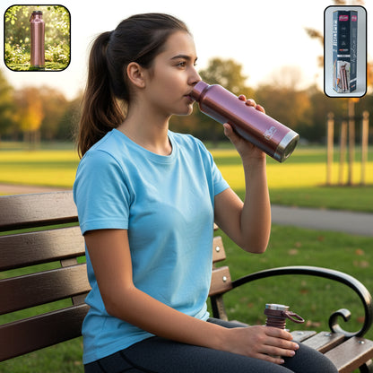 Wukusy Supermom Hydro 750ml water bottle with pink and purple design, featuring a secure lid and ergonomic shape for easy carrying.