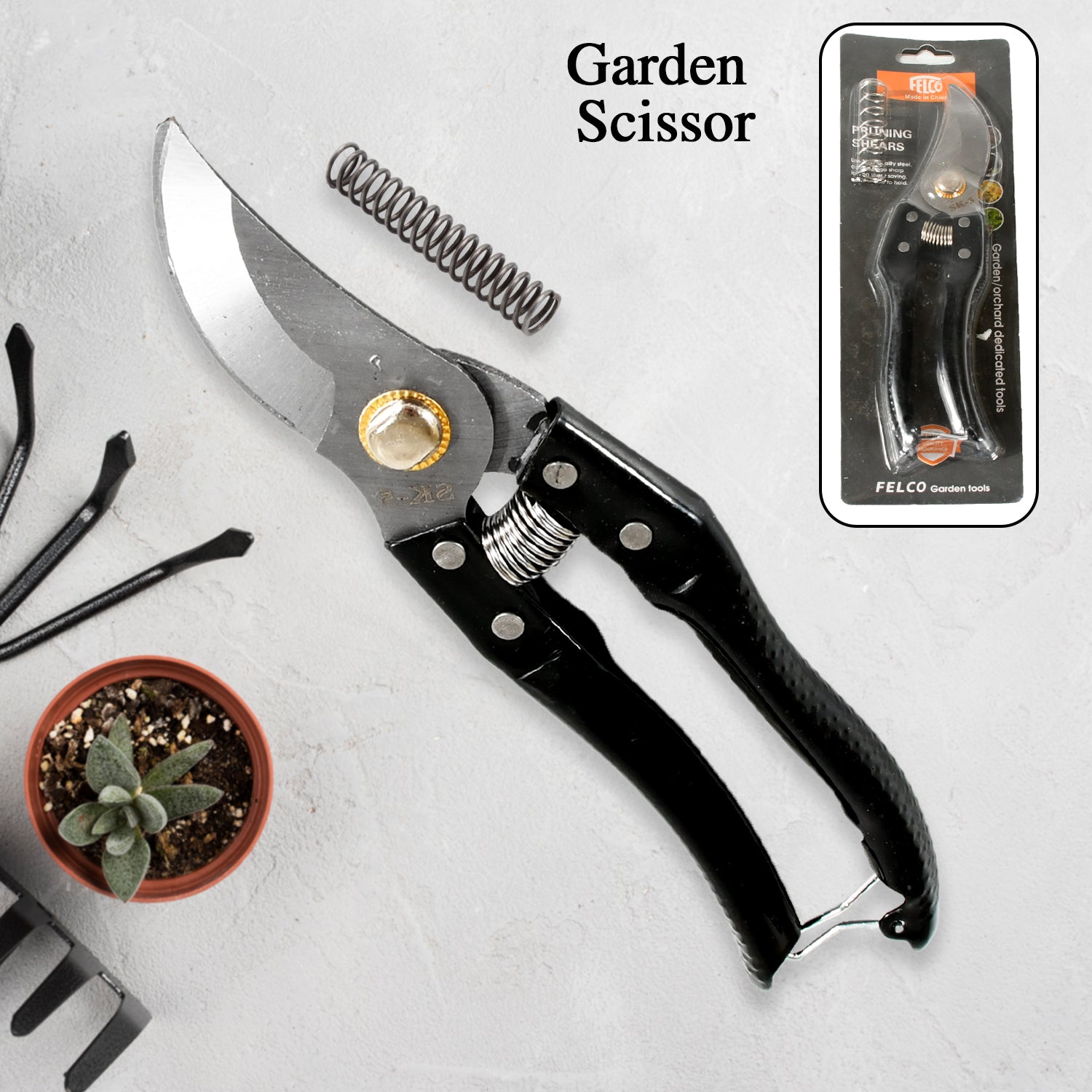 Wukusy 582 Garden Shears Pruners Scissors with sharp blades and ergonomic handles for precise pruning in the garden
