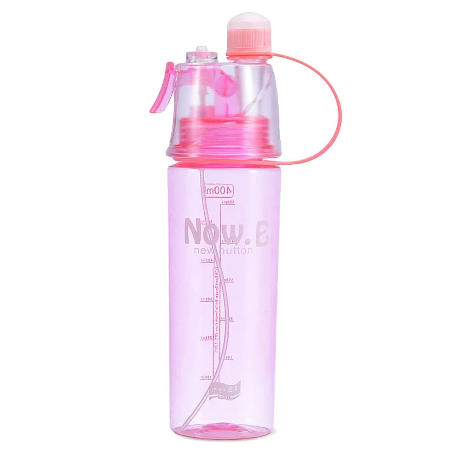 Multicolor plastic 2-in-1 mist spray water bottle from Wukusy, 400ml capacity, suitable for home and kitchen use.