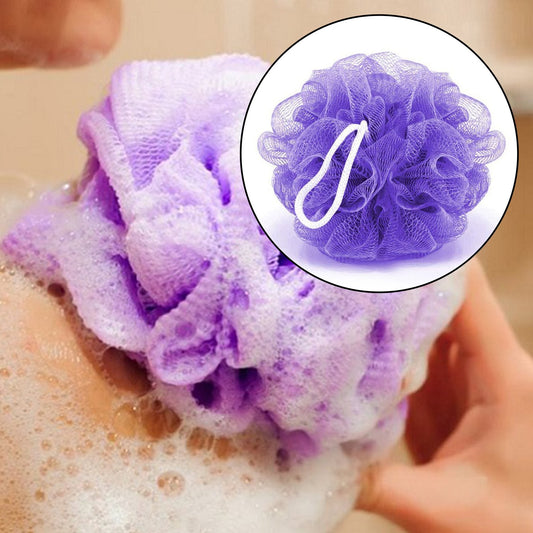 Six Wukusy bath shower loofah sponges, soft body scrubbers with textured surface for cleansing and exfoliating skin.