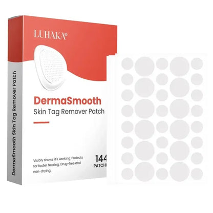 Heat patch from DermaSmooth Skin Tag Remover Patch by 5912, designed for skin tag removal, shown in a single packaging image.