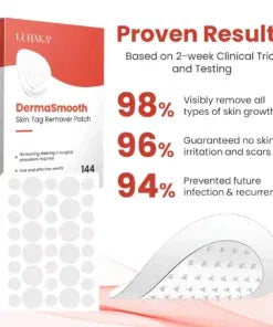 Heat patch from 5912 DermaSmooth Skin Tag Remover Patch for targeted skin tag treatment, shown on a white background.