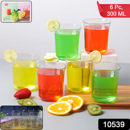 Set of six Wukusy Supermom plastic mojito glasses, 300ml each, with clear design and sturdy construction for cocktails and beverages.