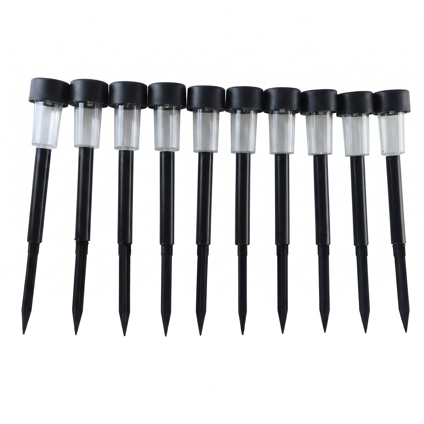 Set of 10 Wukusy solar pathway garden stake lights with waterproof LED bulbs for outdoor illumination