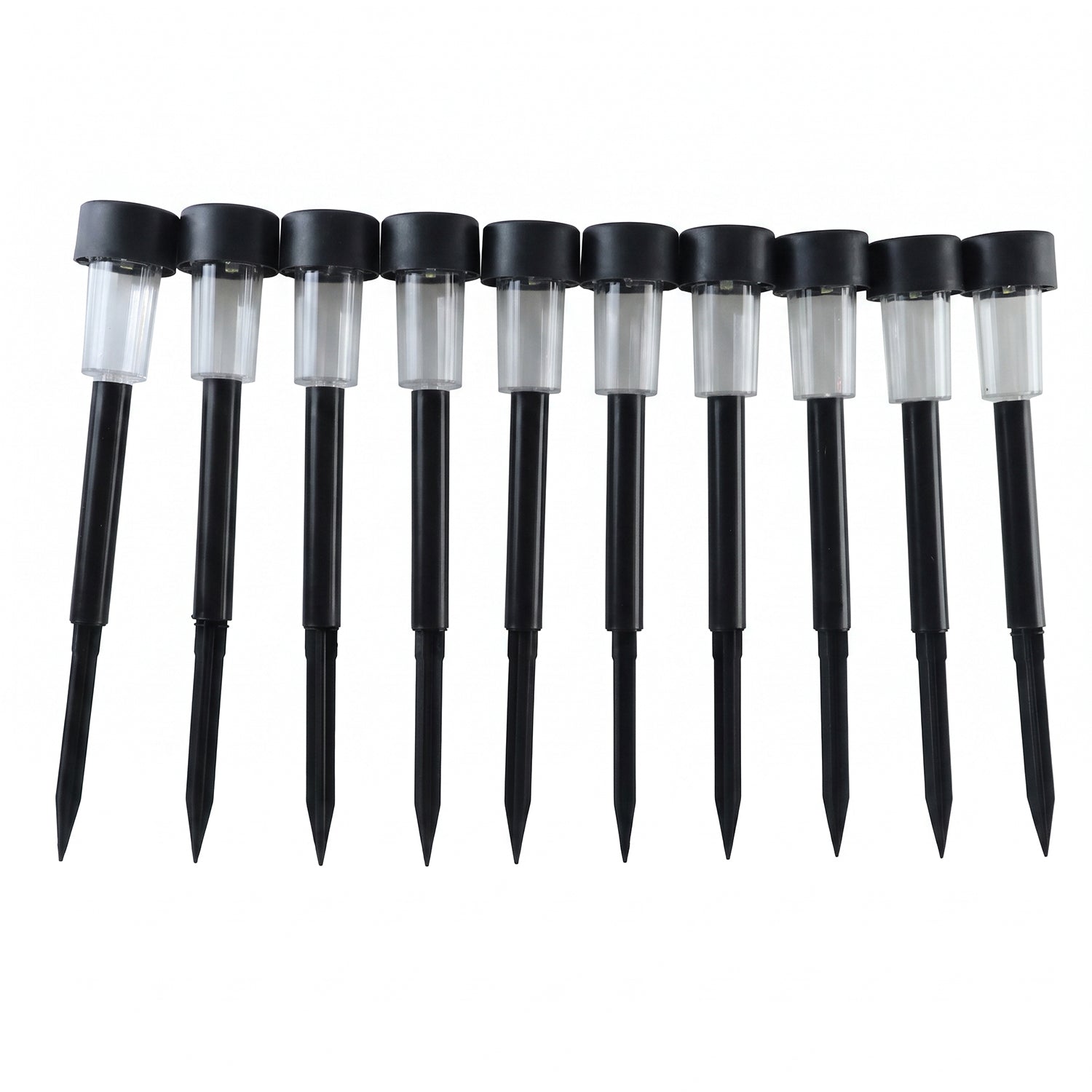 Set of 10 Wukusy solar pathway garden stake lights with waterproof LED bulbs for outdoor illumination
