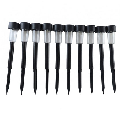 Set of 10 Wukusy solar pathway garden stake lights with waterproof LED bulbs for outdoor illumination