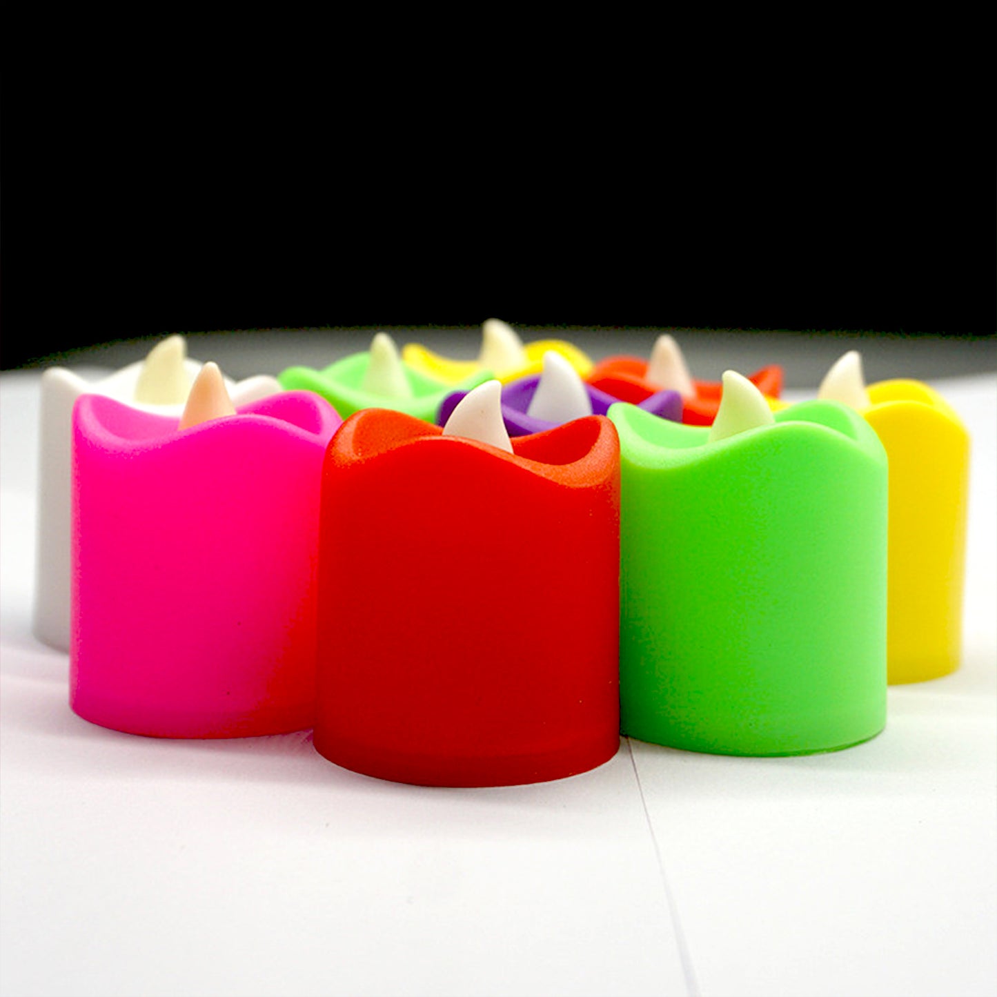 Wukusy 10pcs LED tealight candles for festival decoration, battery-operated home decor candles perfect for parties and celebrations.