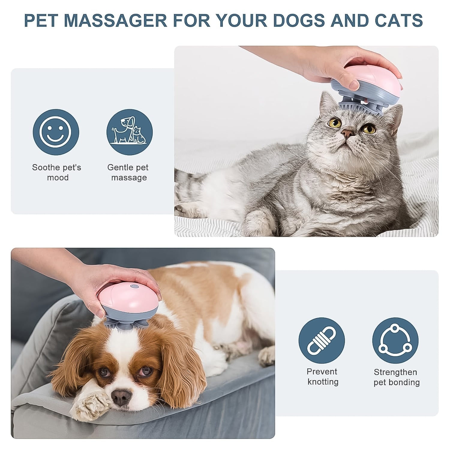 Wukusy Smart Electric Scalp Massager device with handle and massage nodes, designed for relaxing scalp therapy.