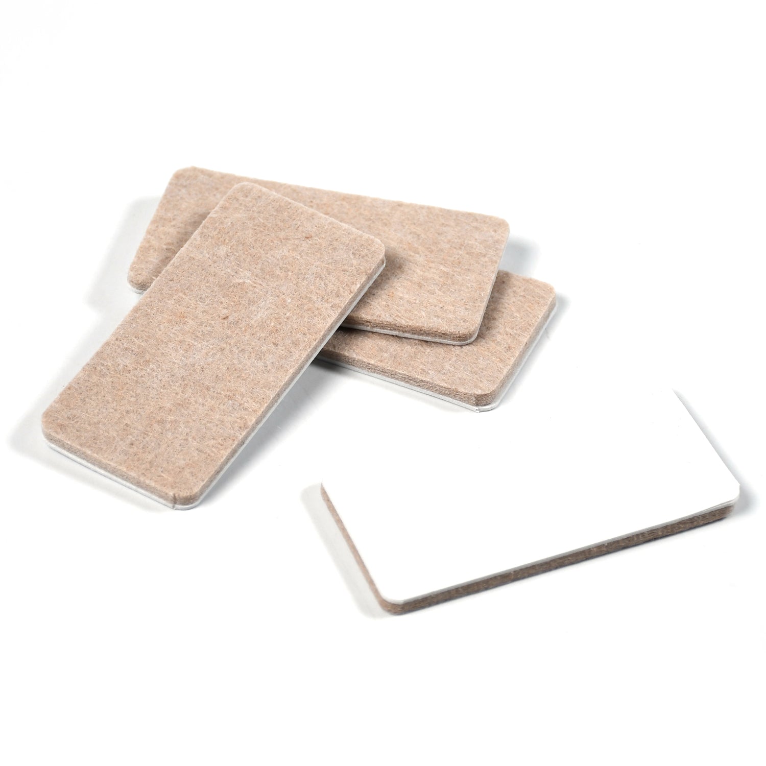 Wukusy square furniture felt pads for floor protection, set of 4, suitable for all home furniture, soft felt surface with adhesive backing.