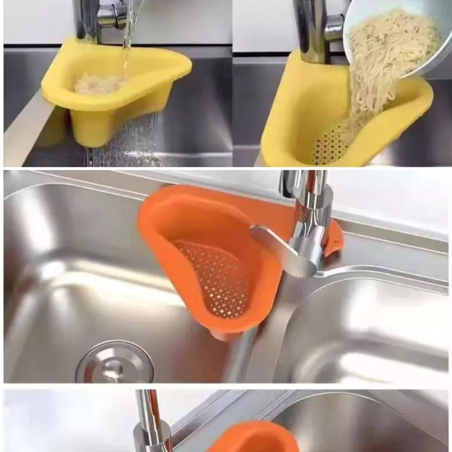 Wukusy Swan Drain Strainer for kitchen sink and wash basin, captures waste and prevents clogs in home kitchen drainage.