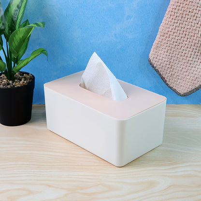 Modern Wukusy tissue box holder with sleek design, holding a standard tissue box in a contemporary home decor setting.