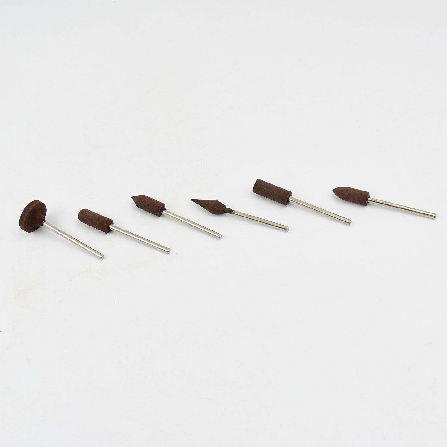 Set of six Wukusy mounted points abrasive grinding stones for rotary tools, ideal for precision home improvement and polishing tasks.