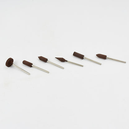 Set of six Wukusy mounted points abrasive grinding stones for rotary tools, ideal for precision home improvement and polishing tasks.