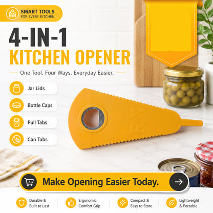 Wukusy stainless steel multipurpose bottle opener tool for kitchen and bar use, ideal for opening cans and bottles.