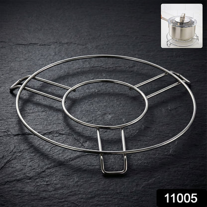 Stainless steel round hot pot stand by Wukusy, designed for home and kitchen use, supports hot pot or table heating dishes.