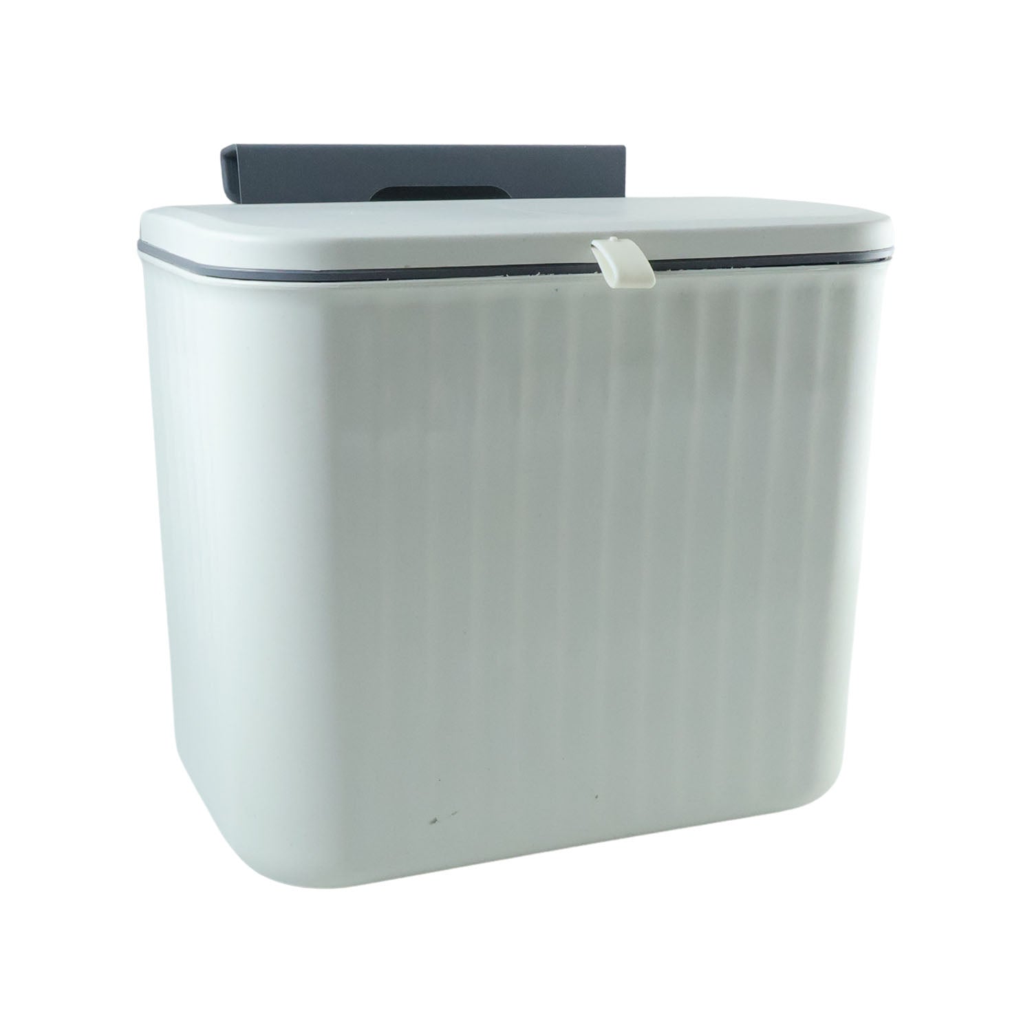 Wukusy stylish plastic kitchen dustbin with lid, compact waste container for kitchen use, in neutral color, clean and functional design