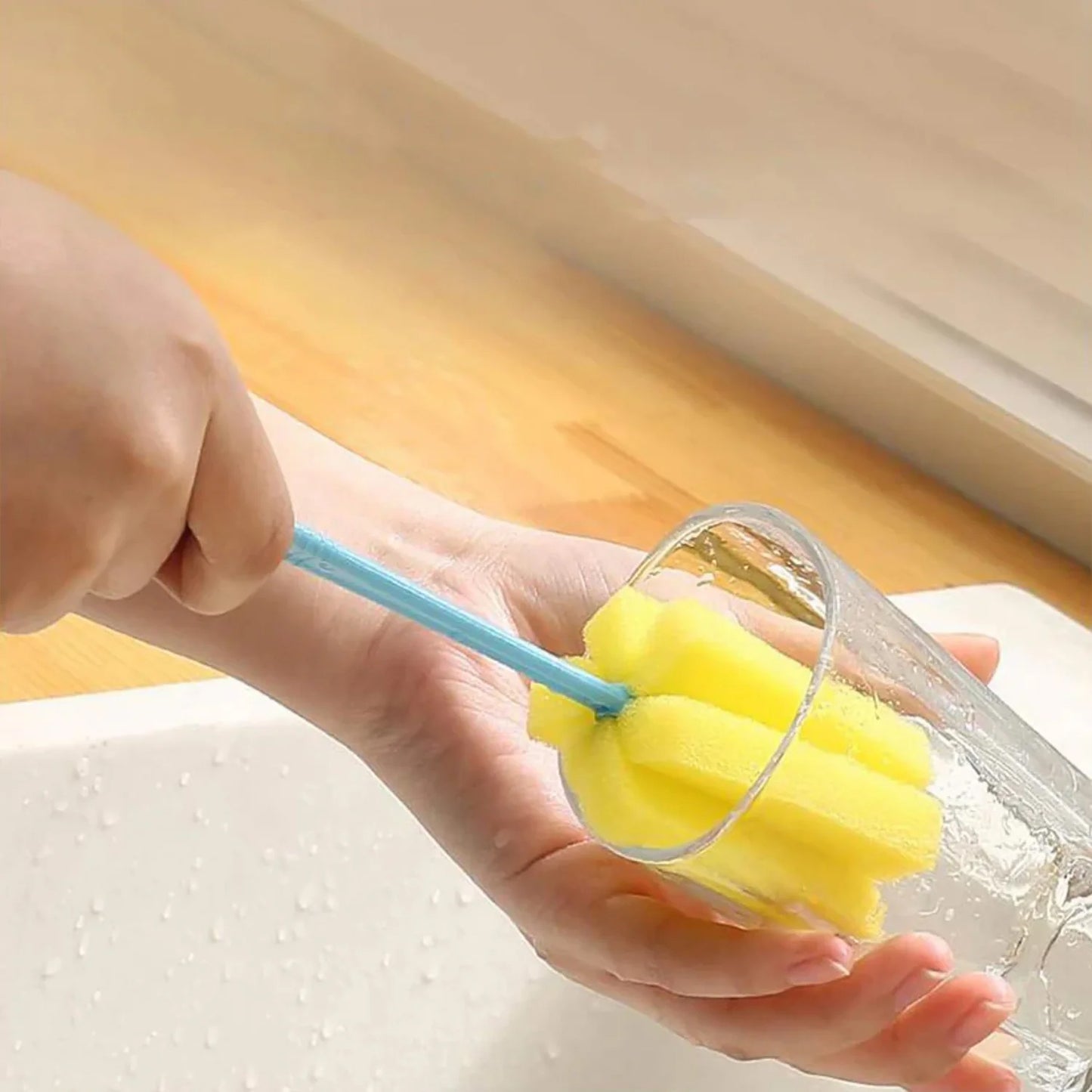 Wukusy 3-in-1 kitchen cleaning combo set with scrub brushes, sponges, and cleaning cloths for versatile kitchen cleaning tasks.