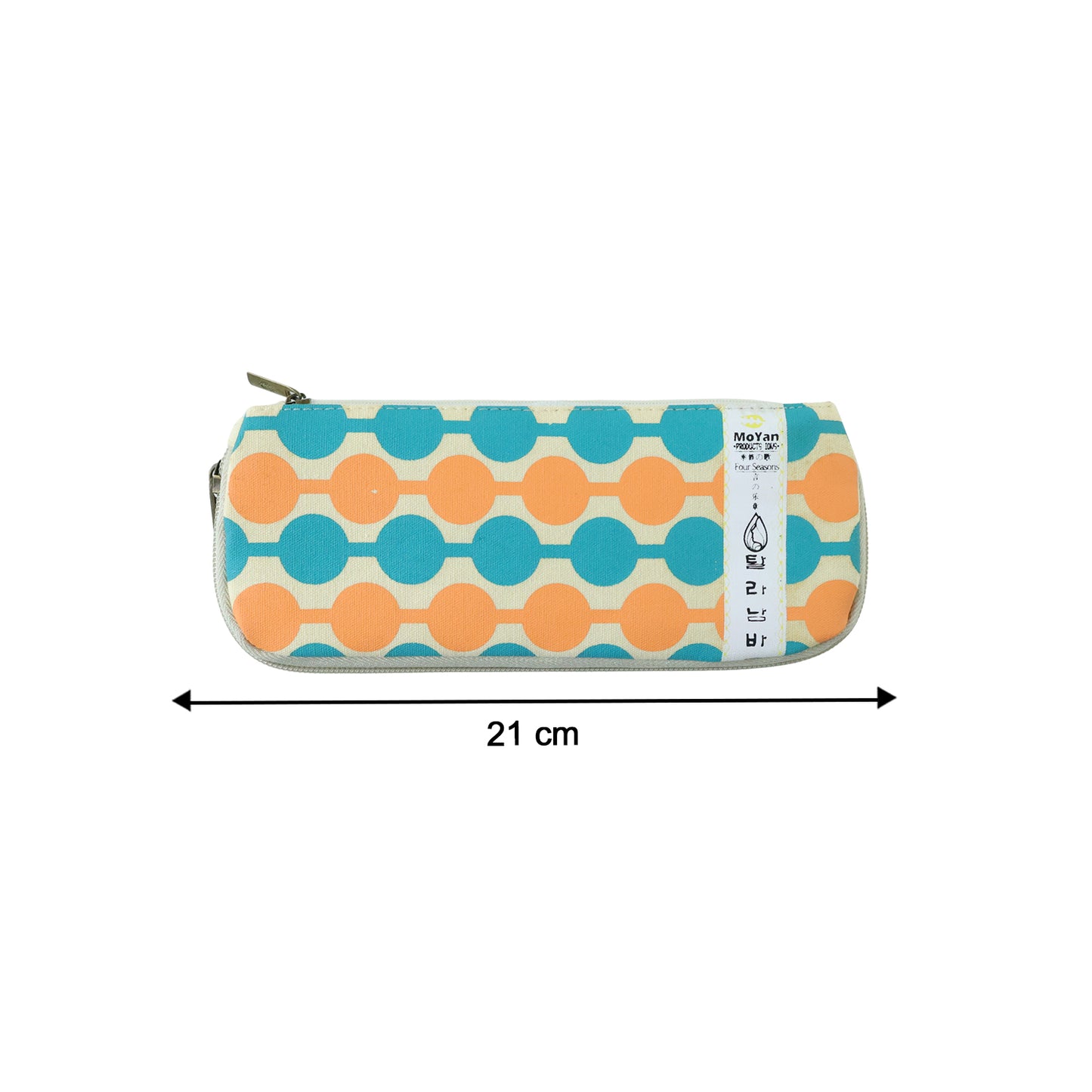 Wukusy multi-color geometric printed pencil pouch with zip closure, designed for organizing writing instruments and stationery.