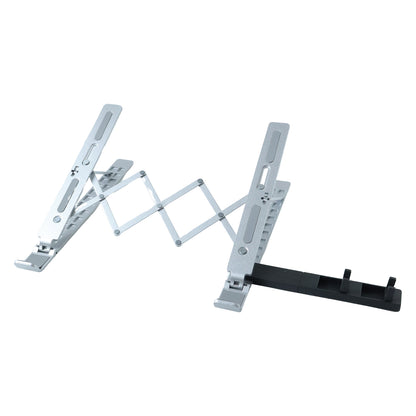 Wukusy adjustable foldable aluminium laptop stand with ergonomic design and compact form, suitable for portable use.
