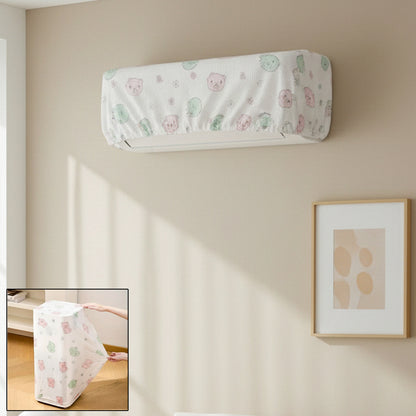 Wukusy B-grade reusable split air conditioner dust protection cover draped over unit, protecting against dust and debris.