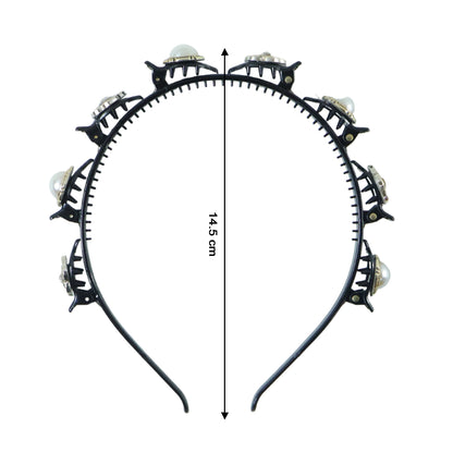 Elegant pearl design hair headband by Wukusy, featuring stylish and fancy embellishments for a chic hairstyle accessory.