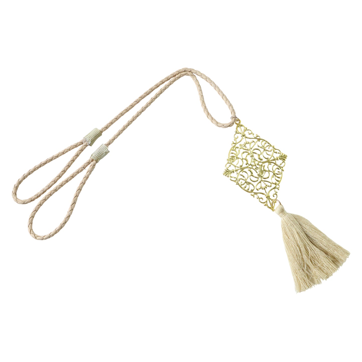Decorative curtain tieback tassel by Wukusy featuring woven design and hanging tassel for elegant window decor.
