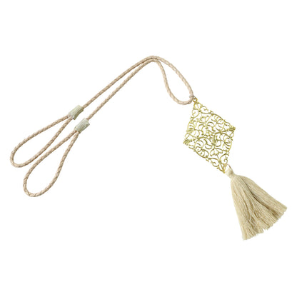 Decorative curtain tieback tassel by Wukusy featuring woven design and hanging tassel for elegant window decor.