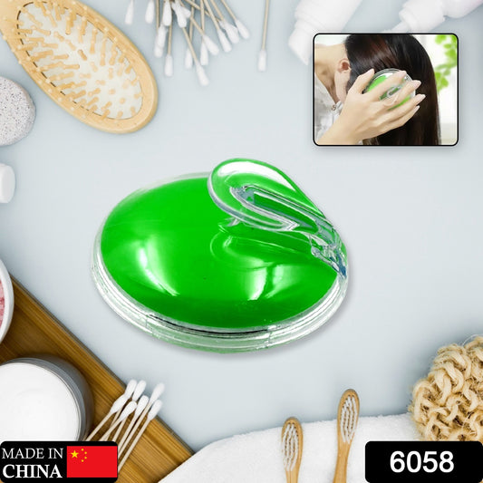 Wukusy 6058 silicone head massager for unisex use, designed for head massage at home or office, with a sleek silicone finish.
