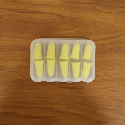 Set of five soft reusable foam ear plugs with storage case by Wukusy, ideal for noise reduction and comfortable wear