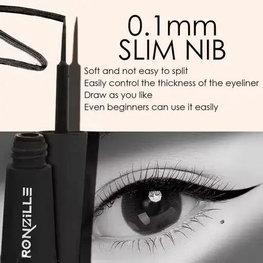 Ekom liquid matte eyeliner set with waterproof, long-lasting formulas displayed in sleek black bottles.