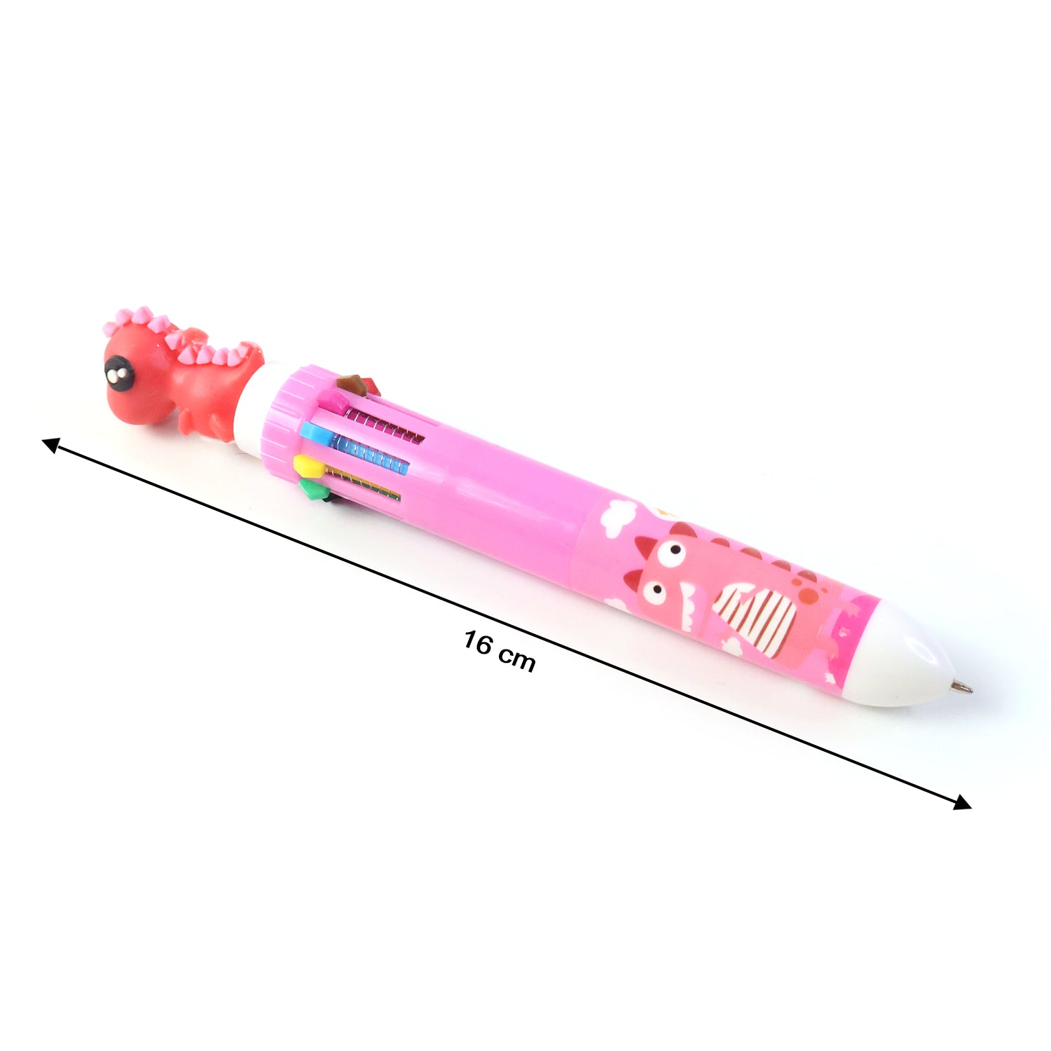 Wukusy 10-in-1 multicolor ball pen featuring cute character designs with multiple ink colors in a compact, playful style.