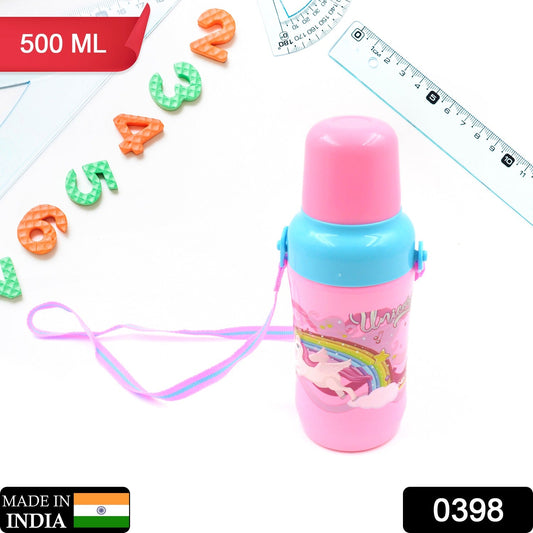 Wukusy 500ml plastic sports insulated water bottle with Dori straw, leak-proof, BPA-free, suitable for kids, school, gym, and office.