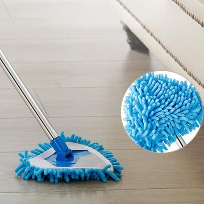 Wukusy 6001 stainless steel road adjustable triangle mop for cleaning dusty and wet floor surfaces and tiles in home improvement.