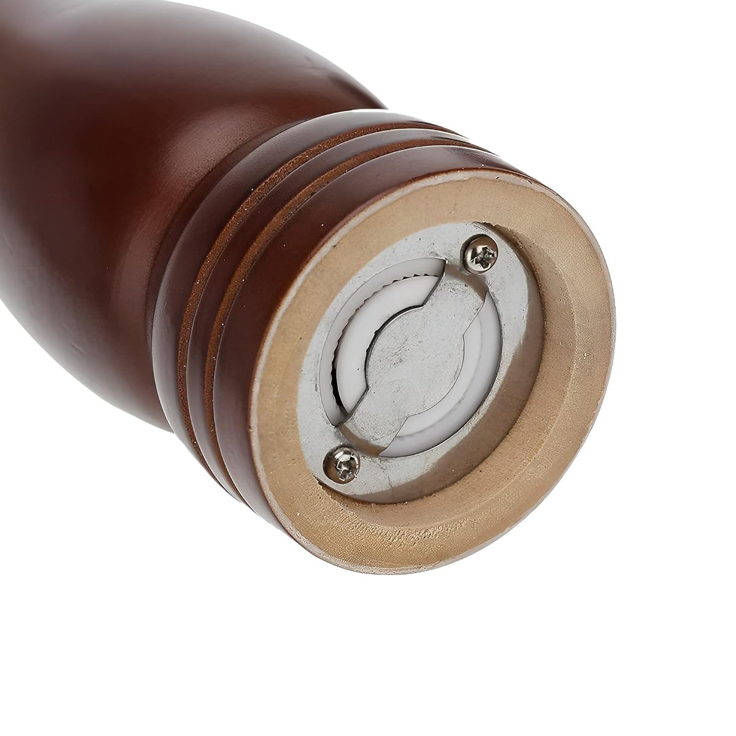 Wooden Wukusy 8-inch pepper mill with adjustable grind, stylish kitchen accessory for fresh ground pepper.