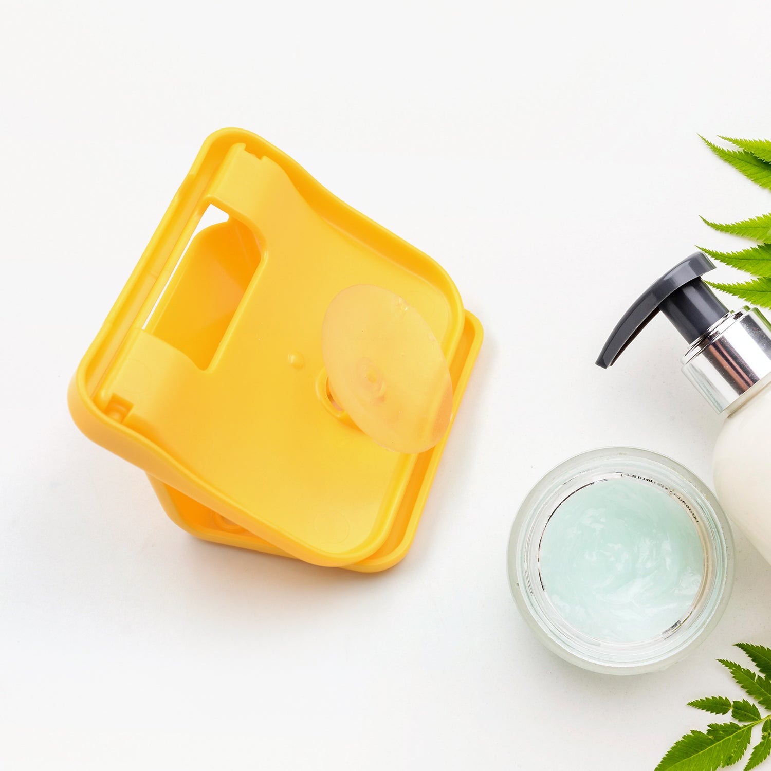 Wukusy self-adhesive sponge holder for bathroom and kitchen, no-drill soap holder and sink caddy for organizing sponges and utensils.