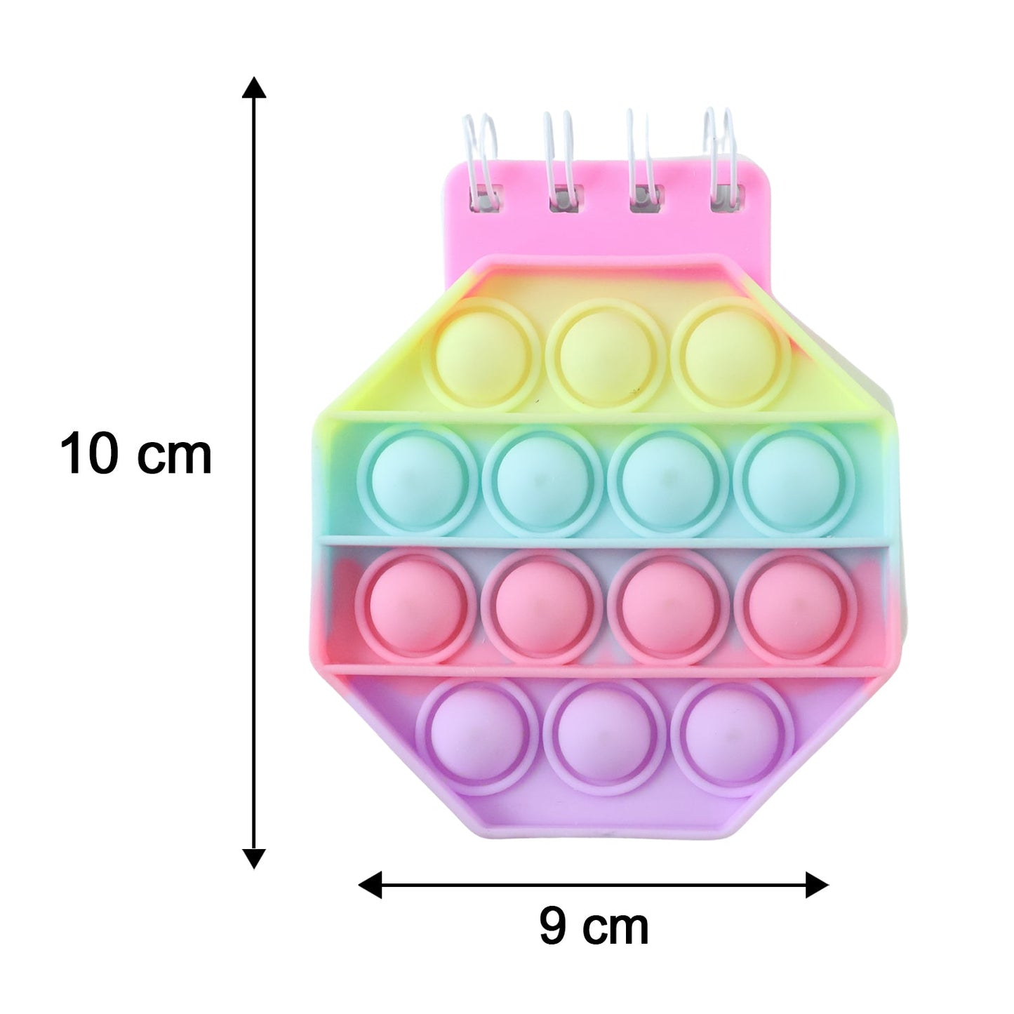 Wukusy pastel hexagon Push Bubble Pop It fidget diary for kids with colorful bubble buttons on a notebook cover