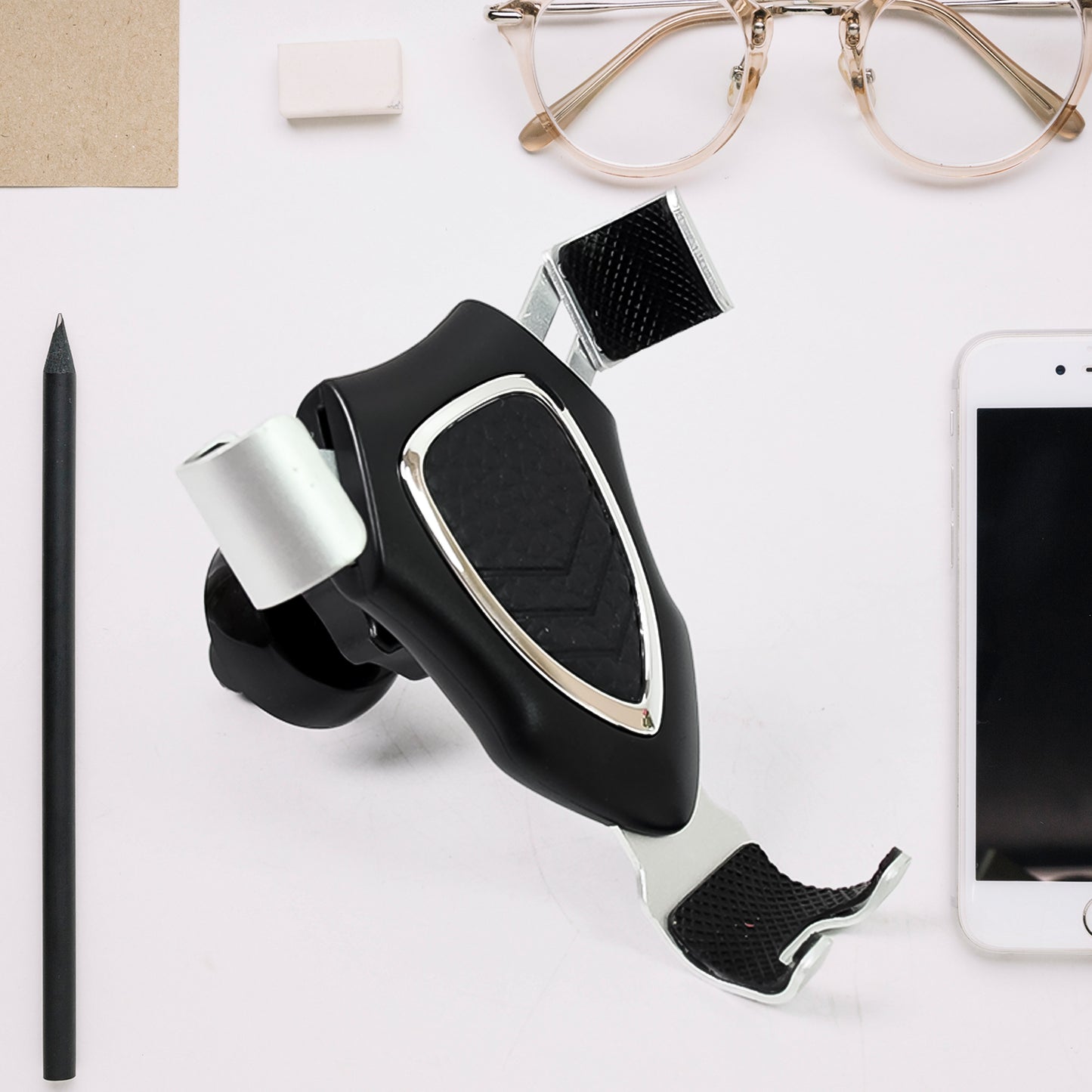 Wukusy car phone mount holder attached to vehicle dashboard for secure smartphone placement during driving
