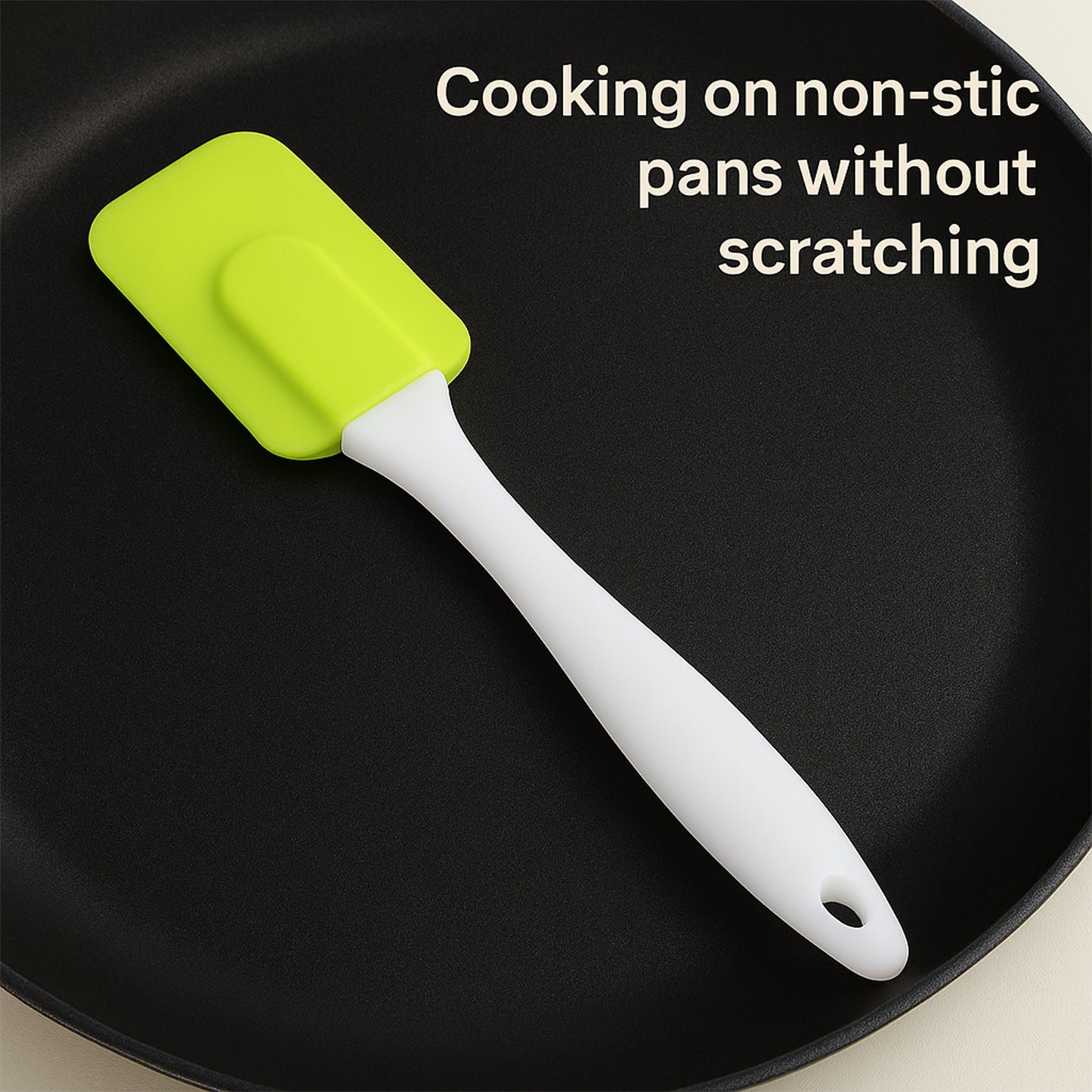 Wukusy silicone cooking spatula for baking, 18 cm, flexible and heat-resistant, ideal for mixing and serving in the kitchen.