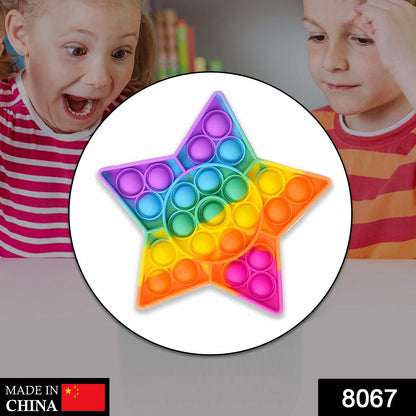 Wukusy 8067 Star Fidget Toy for kids, colorful plastic fidget tool used for play and stress relief, small handheld design.