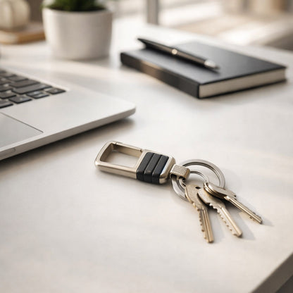 Wukusy premium metal heavy-duty stylish keychain with intricate design, durable and sleek for everyday use.