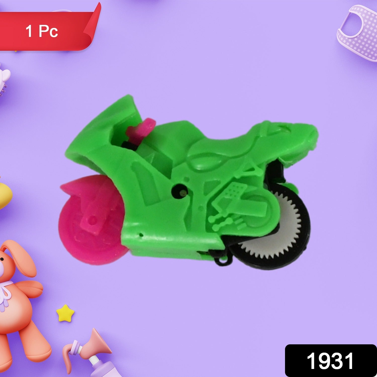 Wukusy 1931 pull-back motorcycle toy for kids, small plastic motorcycle toy suitable for children aged 3-8 years