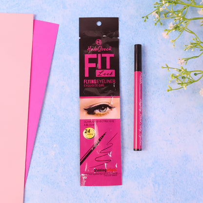Wukusy Premium Fit Flying Eyeliner Pen with black ink, 3 ml, showcasing a sleek black eyeliner pen with precise tip.