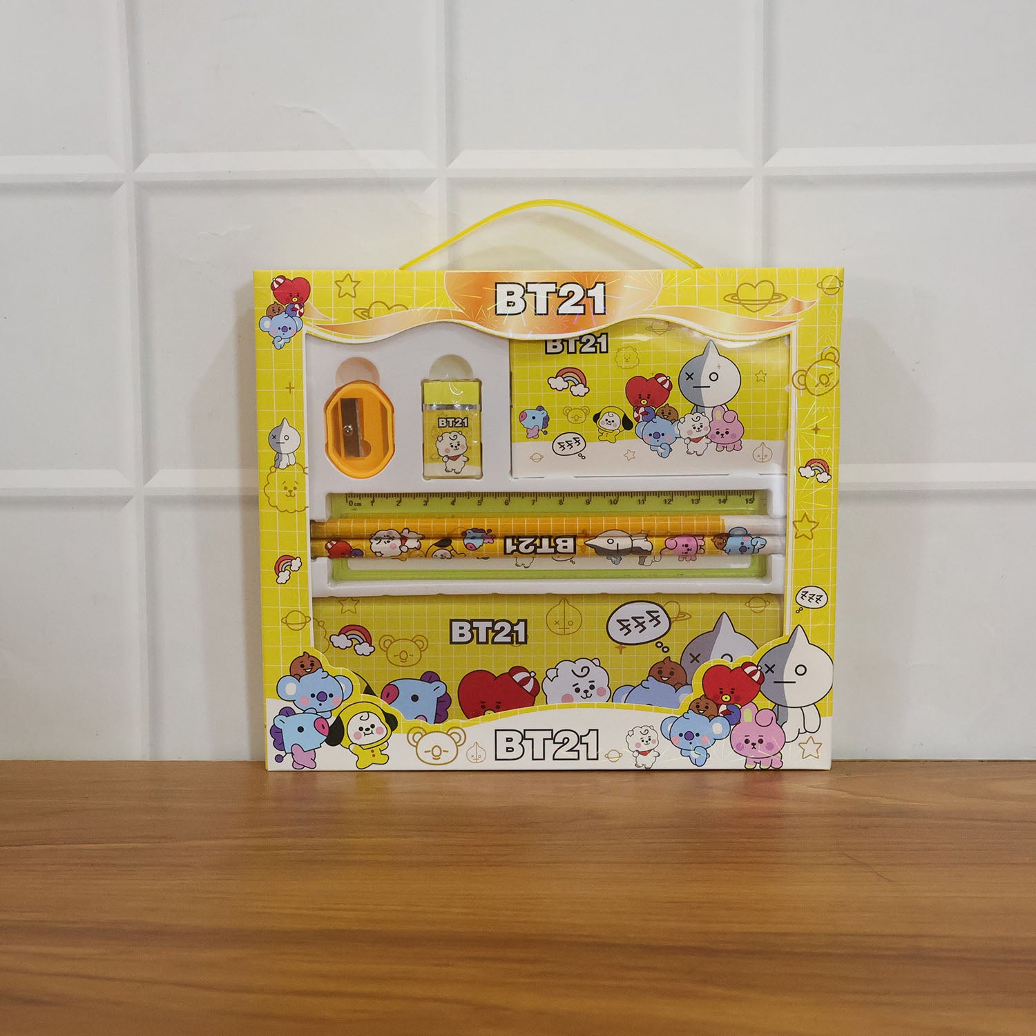 Wukusy premium cartoon printed pencil box stationery set featuring colorful cartoon designs, compact and ideal for school supplies.
