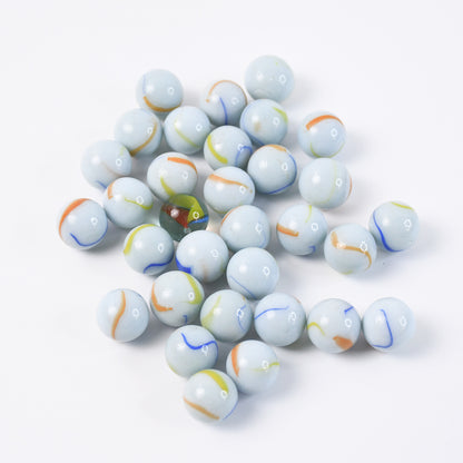 Set of approximately 30 Wukusy classic glass marbles, colorful smooth round decorative balls for home decor.