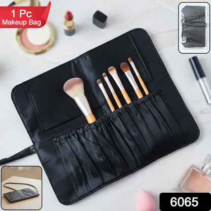 Wukusy premium foldable makeup brush organizer bag with multiple compartments, compact and portable for easy storage and travel.