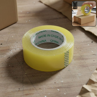 Wukusy transparent adhesive tape roll, 125 x 45 mm, showing the clear tape wound on a cardboard core for packaging use.