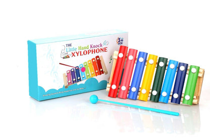 Colorful Wukusy 1912 Wooden Xylophone musical toy for children with rainbow-colored bars and wooden frame.