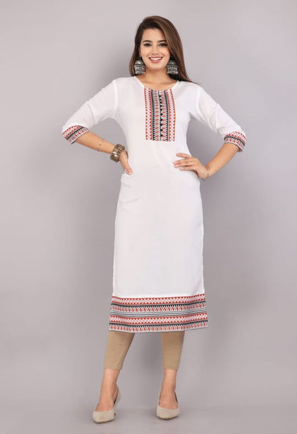 Light blue women's Kurti from the 6164 brand, featuring a floral pattern and traditional design, perfect for casual wear.