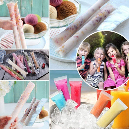 Wukusy 5512 homemade popsicle maker with reusable molds and packing bag, suitable for kids and adults for DIY frozen treats.
